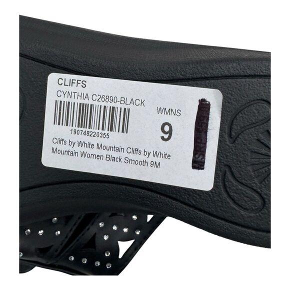 Cliffs White Mountain Sandals Ladies Women’s 9M Black Floral Cynthia Thong - Picture 7 of 7